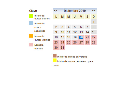 Calendario de inicio de clases